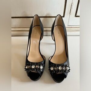 Nine West Women's Finest Evening Pumps Black Leather Size 9